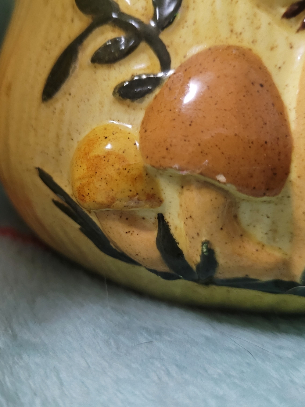 Hand-Painted Mushroom Ceramic Canister Set – Yellow and Brown - Picture 4 of 10